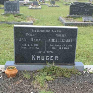 KRUGER Jan Harm 1887-1972 &amp; Alida Elizabeth JONKER 1888-1980