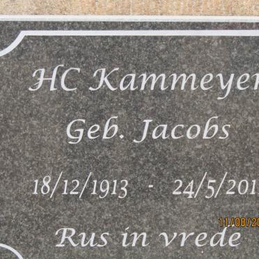 KAMMEYER H.C. nee JACOBS 1913-2011
