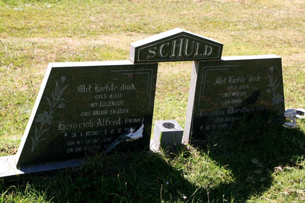 SCHULD Heinrich Alfred 1930-19?0 & Johanna Dorothea DIEDERICKS 1935- 