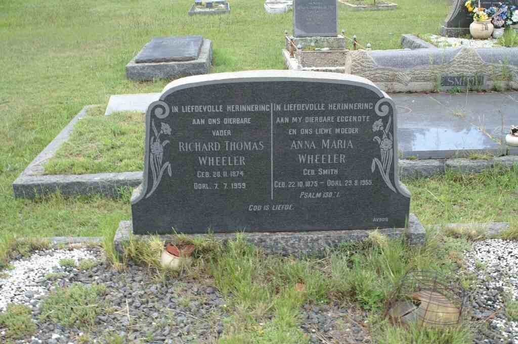 WHEELER Richard Thomas 1874-1959 &amp; Anna Maria SMITH 1875-1955