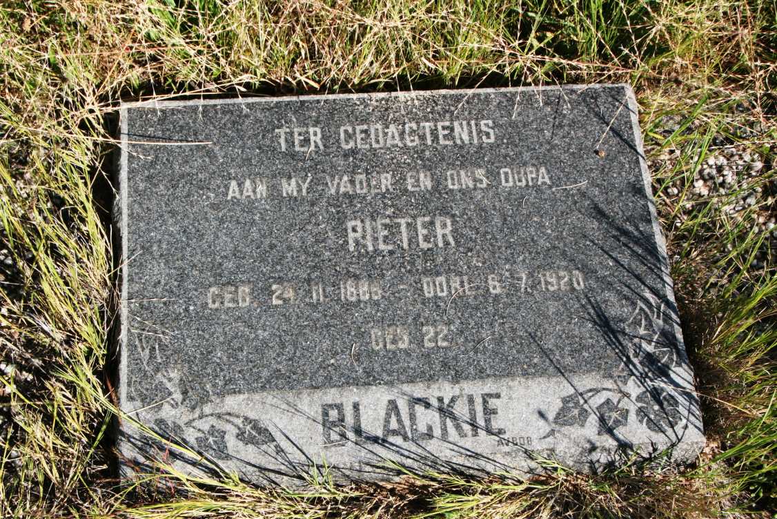 BLACKIE Pieter 1886-1920