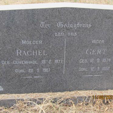 CELLIERS Gert 1874-1952 &amp; Rachel DUVENHAGE 1877-1967