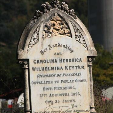 KEYTER Carolina Hendrica Wilhelmina nee DE VILLIERS -1895