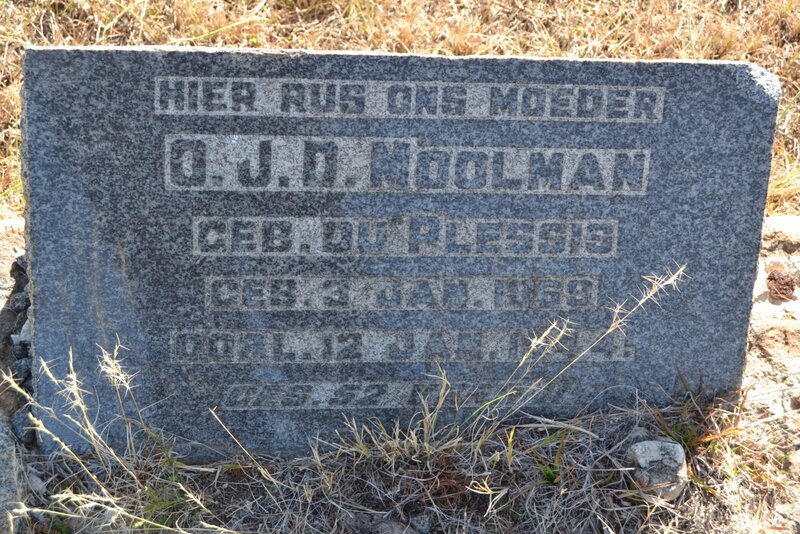 MOOLMAN O.J.D. nee DU PLESSIS 186?-1944