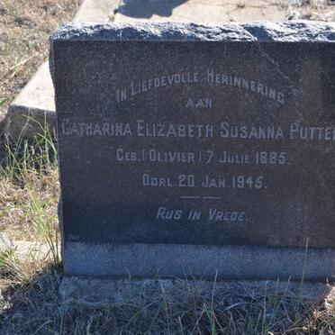 PUTTER Catharina Elizabeth Susanna nee OLIVIER 1885-1945