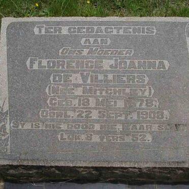 VILLIERS Florence Joanna, de née MITCHLEY 1878-1908