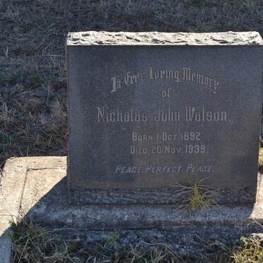 WATSON Nicholas John 1892-1939