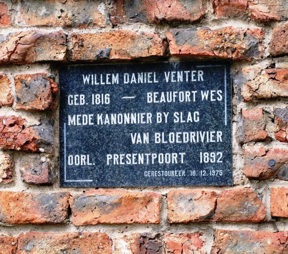 VENTER Willem Daniel 1816-1892