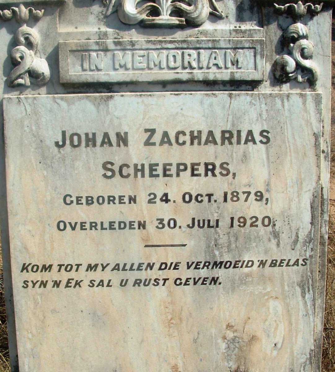 SCHEEPERS Johan Zacharias 1879-1920
