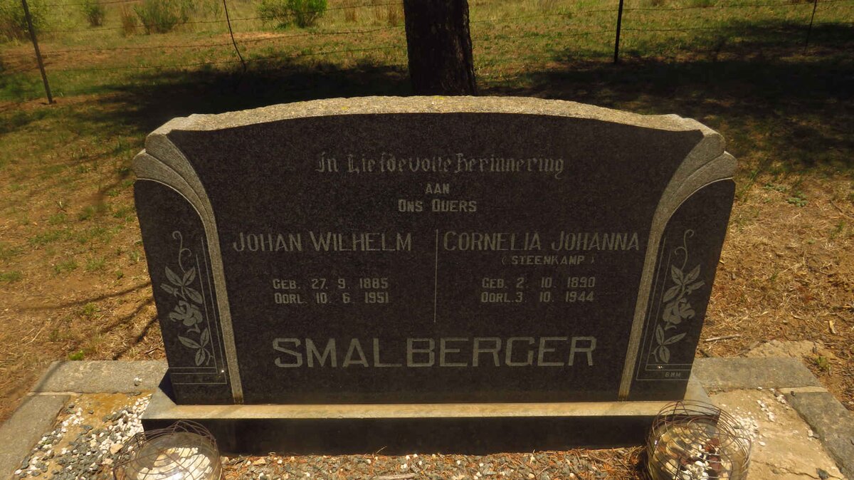 SMALBERGER Johan Wilhelm 1885-1951 & Cornelia Johanna STEENKAMP 1890-1944