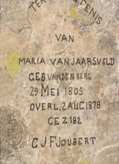 JAARSVELD Maria, van nee VAN DEN BERG 1805-1878