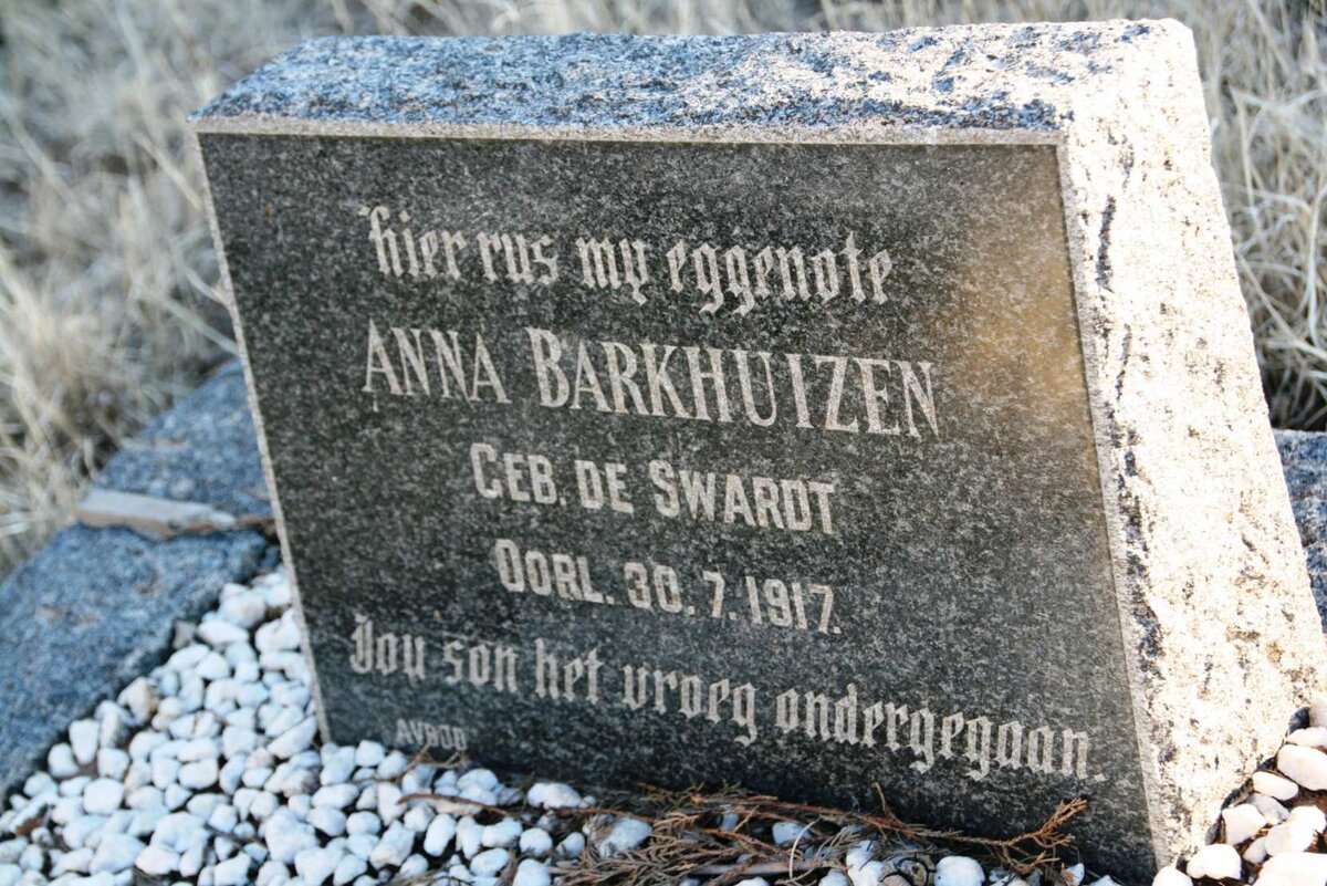 BARKHUIZEN Anna nee DE SWARDT -1917