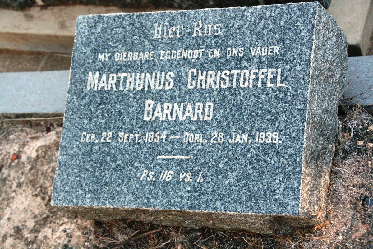 BARNARD Marthunus Christoffel 1854-1939
