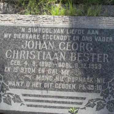 BESTER Johan Georg Christiaan 1892-1959