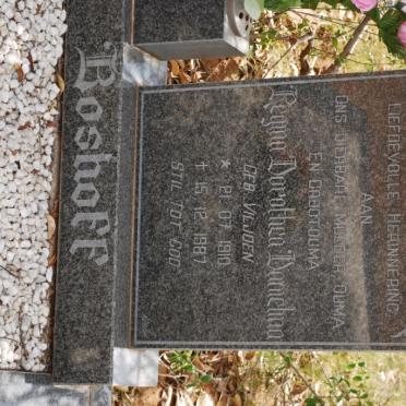BOSHOFF Regina Dorothea Darnelina nee VILJOEN 1910-1987