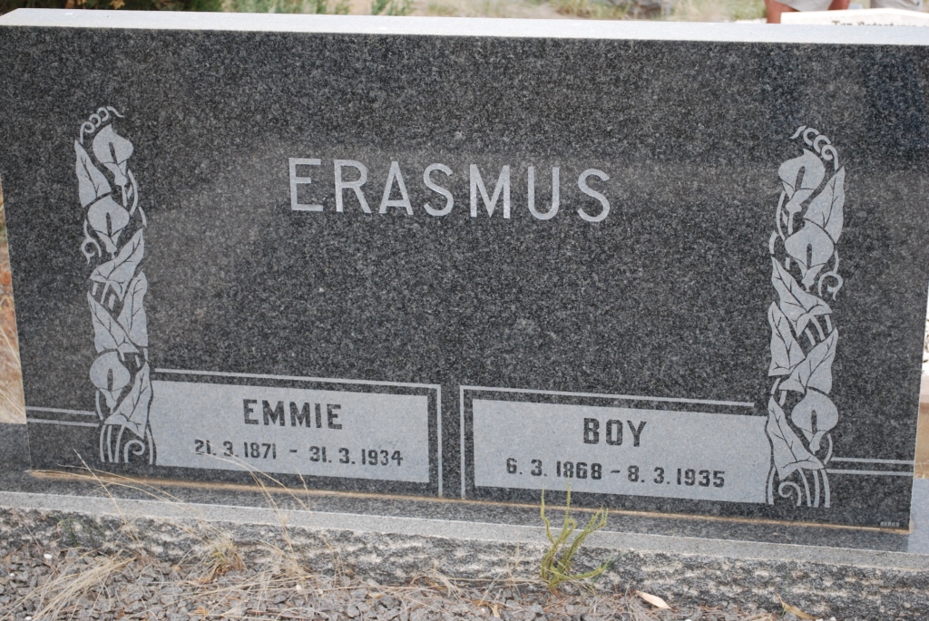 ERASMUS Boy 1868-1935 &amp; Emmie 1871-1934