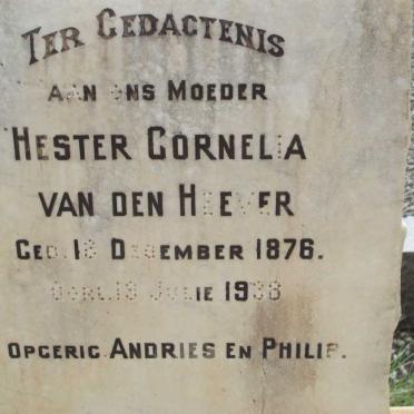 HEEVER Hester Cornelia, van den 1876-1938