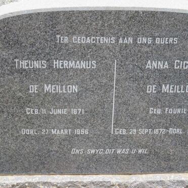 MEILLON Theunis Hermanus, de 1871-1956 &amp; Anna Cicilia FOURIE 1872-1961