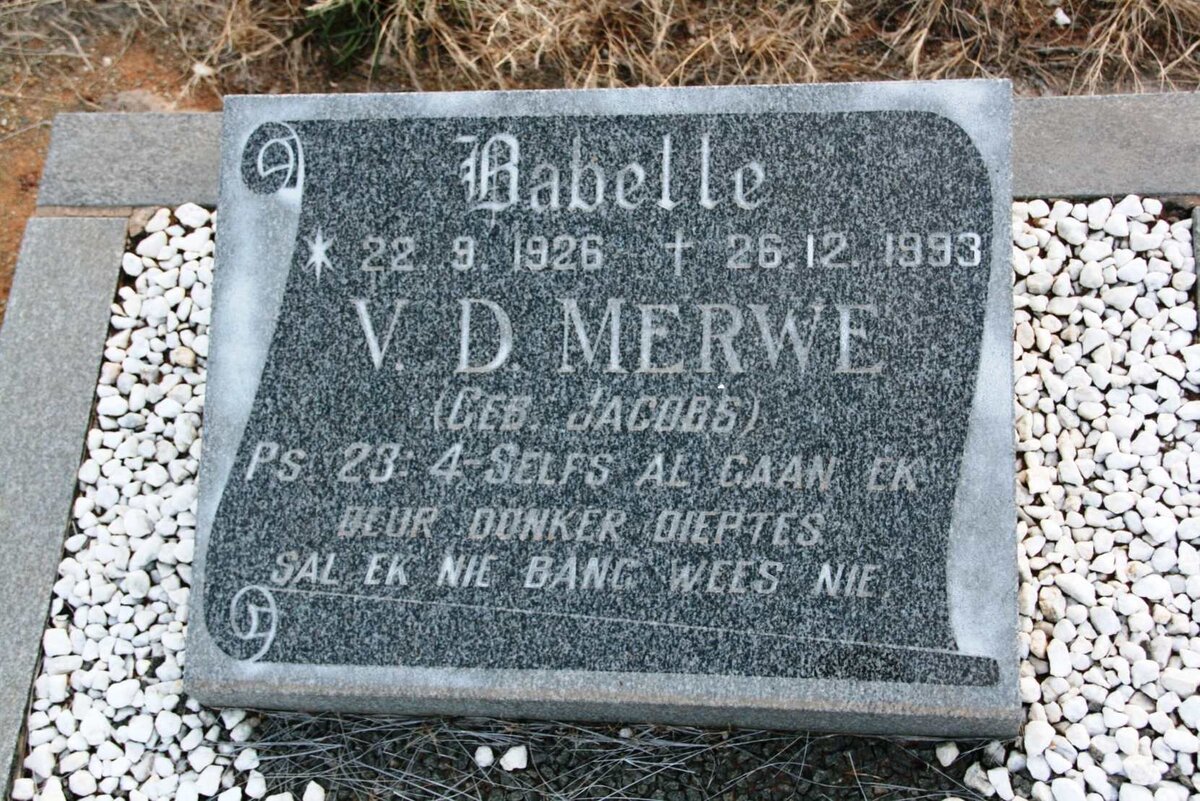 MERWE Babette, v.d. nee JACOBS 1926-1993
