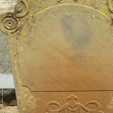 MEYER Engela Hugonda nee VAN NIEKERK 1836-1922