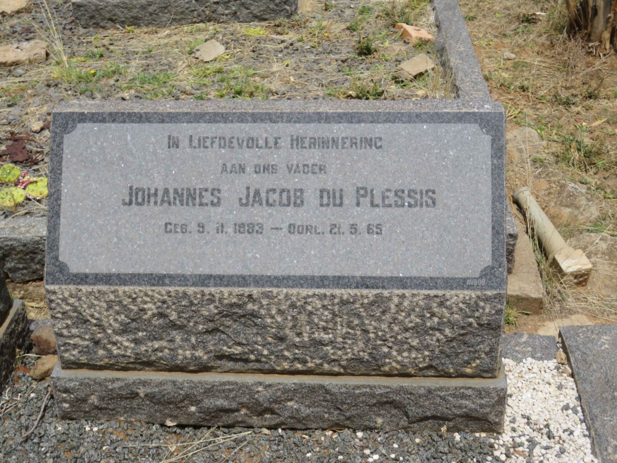 PLESSIS Johannes Jacob, du 1883-1965