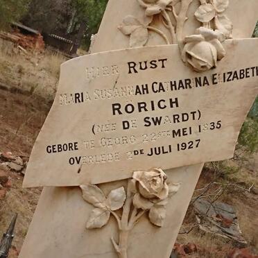 RORICH Maria Susannah Catharina Elizabeth nee DE SWARDT 1835-1927