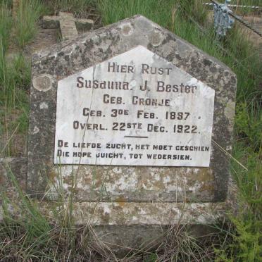 BESTER Susanna J. nee CRONJE 1897-1922