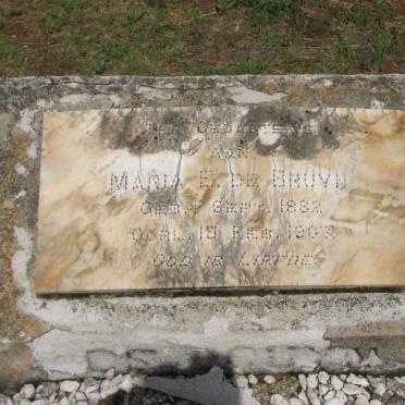 BRUYN Maria E., de 1882-1907