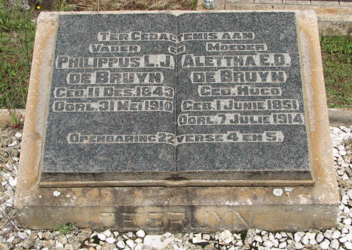 BRUYN Philippus L.J., de 1843-1910 &amp; Alettha E.D. HUGO 1851-1914