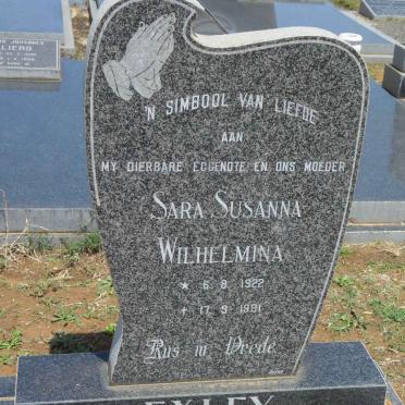 EXLEY Sara Susanna Wilhelmina 1922-1981