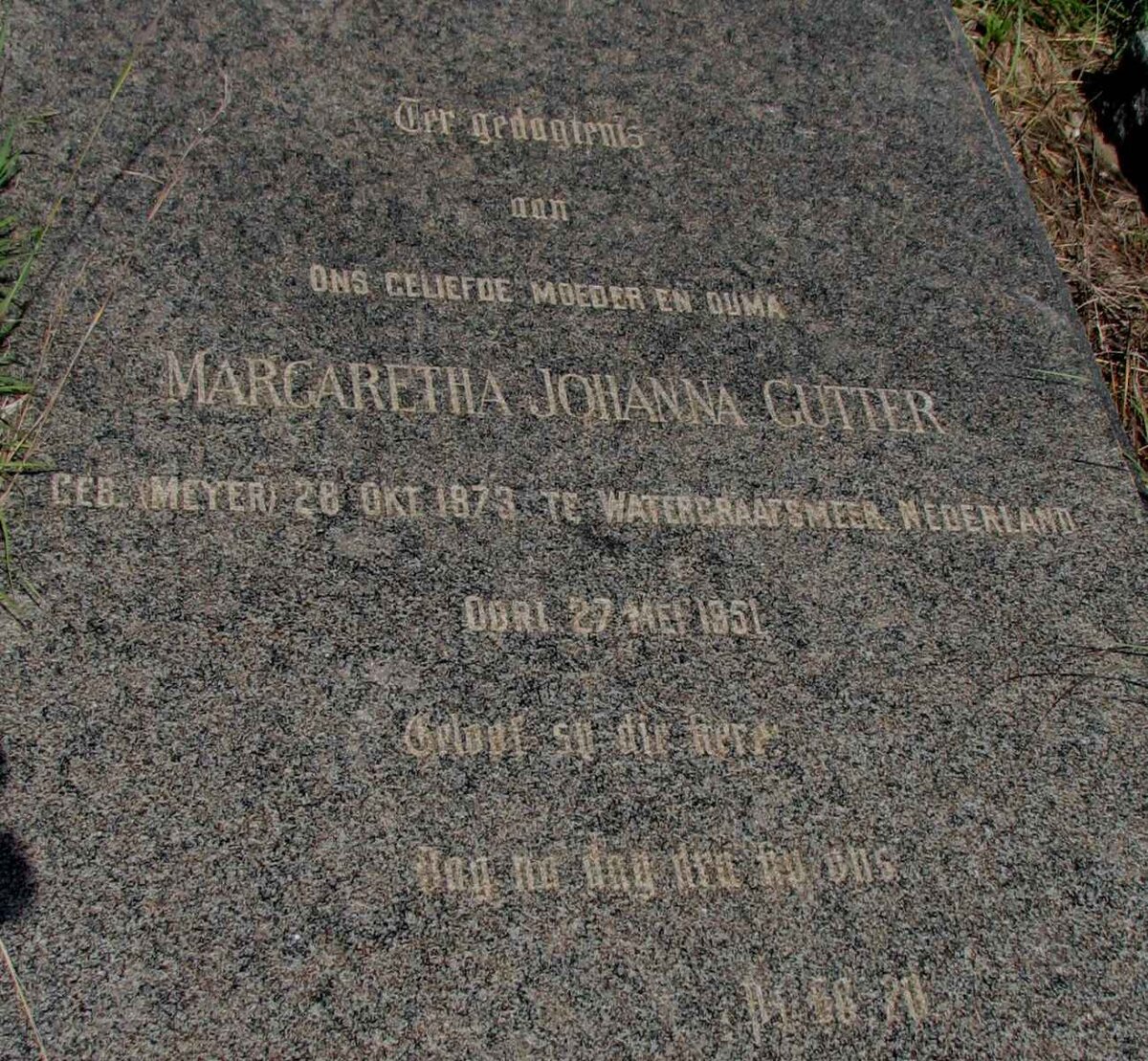 GUTTER Hendrik 1870-1950 &amp; Margaretha Johanna MEYER 1873-1951