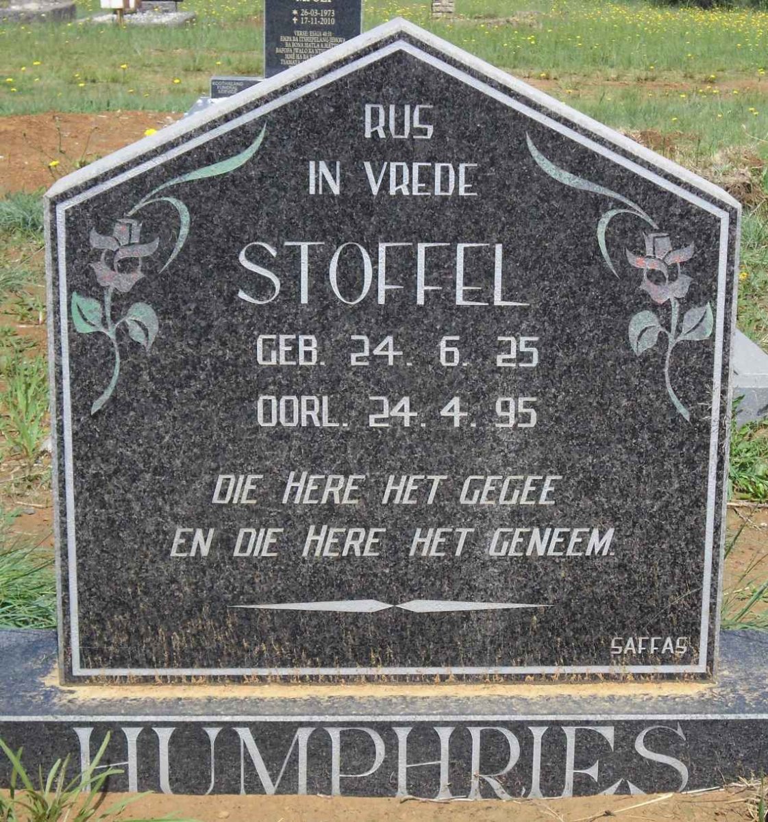 HUMPHRIES Stoffel 1925-1995
