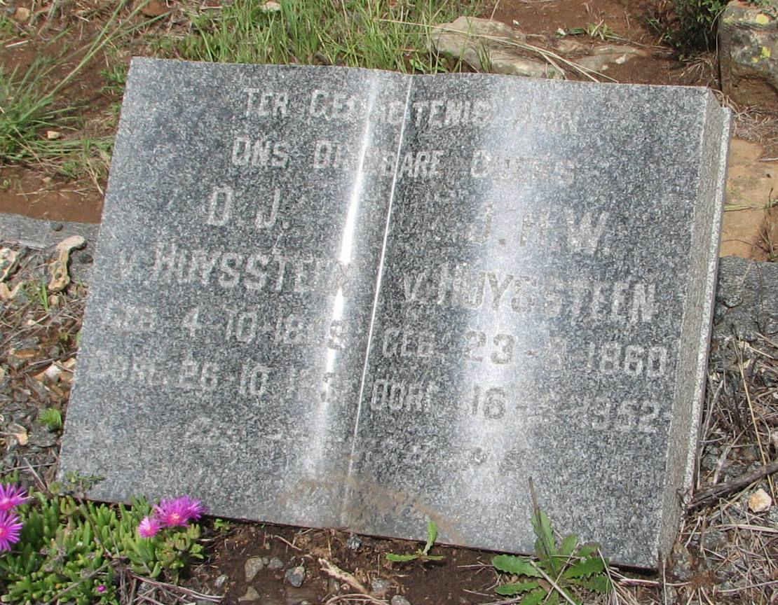 HUYSSTEEN D.J., van 18?9-193? &amp; J.?.W. 1860-1952 