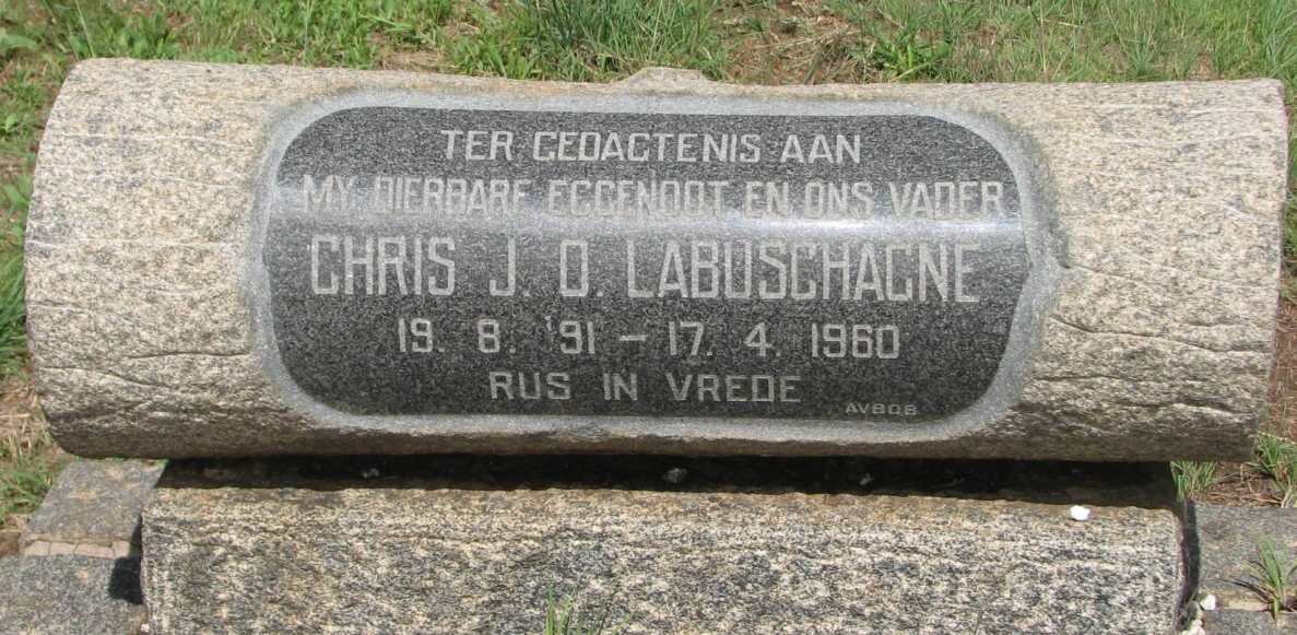 LABUSCHAGNE Chris J.O. 1891-1960