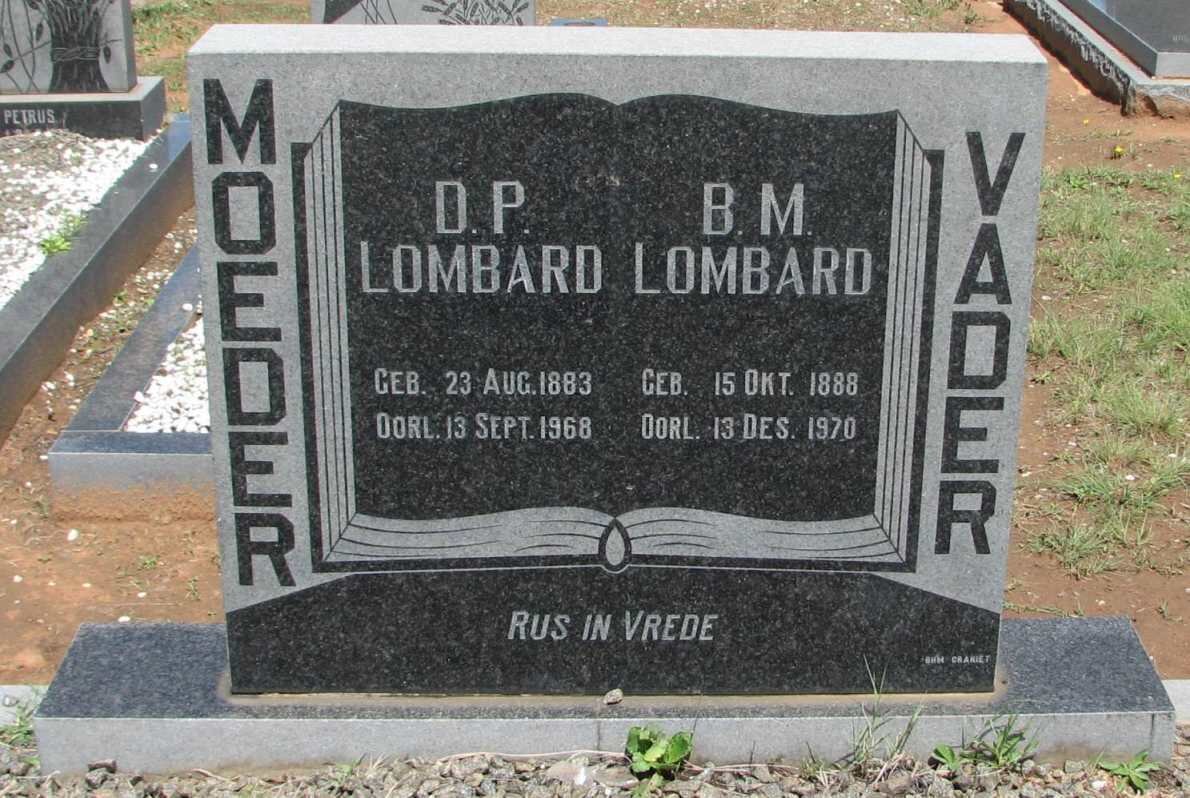 LOMBARD B.M. 1888-1970 &amp; D.P. 1883-1968