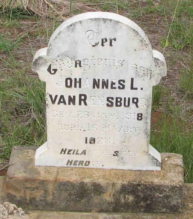 RENSBURG Johannes L., van 1918-1928