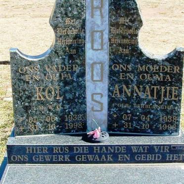 ROOS M.W.O.1933-1998 &amp; Annatjie TERBLANCHE 1938-1998