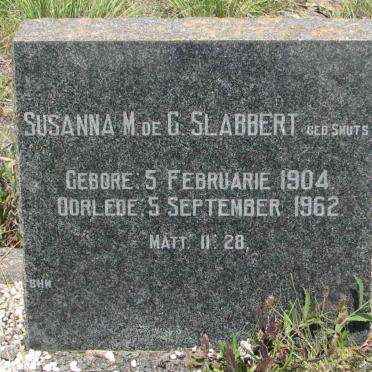 SLABBERT Susanna M. de G. nee SMUTS 1904-1962