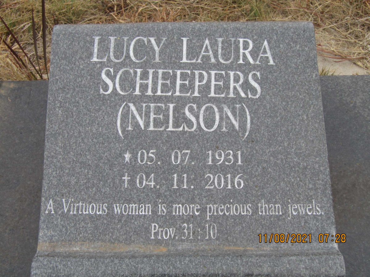 SCHEEPERS Lucy Laura nee NELSON 1931-2016
