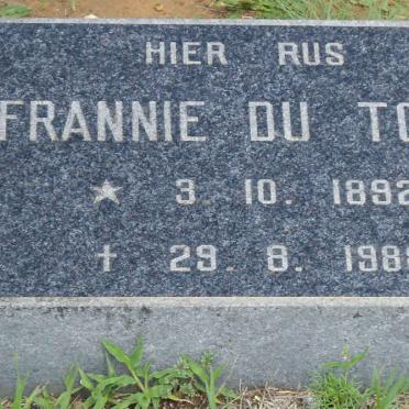 TOIT Frannie, du 1892-1988