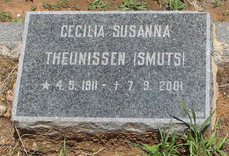 THEUNISSEN Cecilia Susanna nee SMUTS 1911-2001