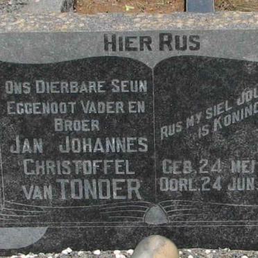 TONDER Jan Johannes Christoffel, van 1920-1960