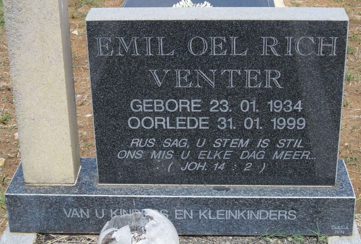 VENTER Emil Oel Rich 1934-1999