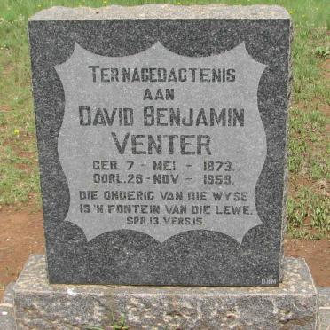VENTER David Benjamin 1873-1959