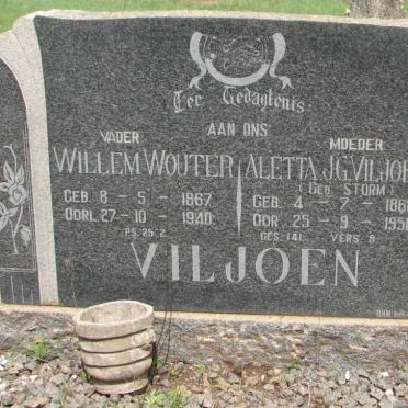VILJOEN Willem Wouter 1867-1940 &amp; Aletta J.G. STORM 1868-1958