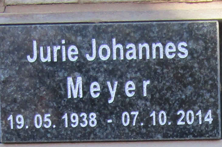 MEYER Jurie Johannes 1938-2014