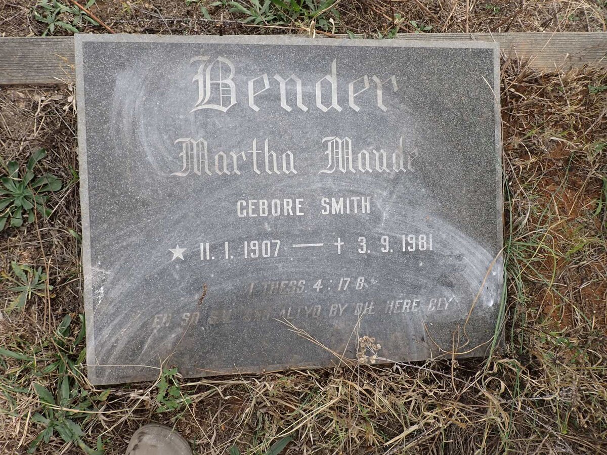 BENDER Martha Maude nee SMITH 1907-1981