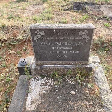 BILJON Maria Elizabeth, van nee BREYTENBACH 1911-1955