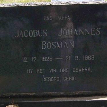 BOSMAN Jacobus Johannes 1929-1969