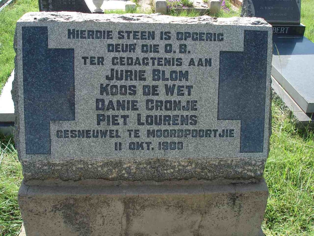 BLOM Jurie -1900 :: DE WET Koos -1900 :: CRONJE Danie -1900 :: LOURENS Piet -1900